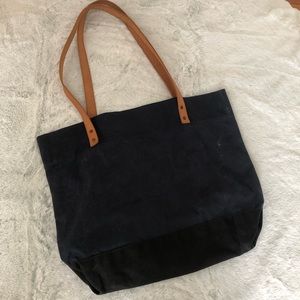 Klum House Indigo Waxed Canvas & Leather Tote